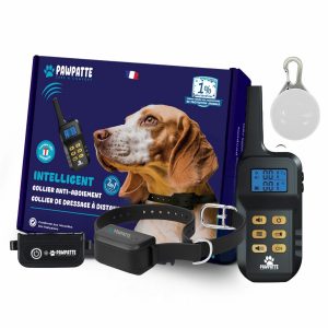 PAWPATTE Collier Anti Aboiement 2en1 Chien avec Télécommande – Dressage et Rappel Sans Choc, Son & Vibration, Détection Intelligente des Aboiements, Rechargeable, Étanche IP67, 3 Chiens, Petit à Grand