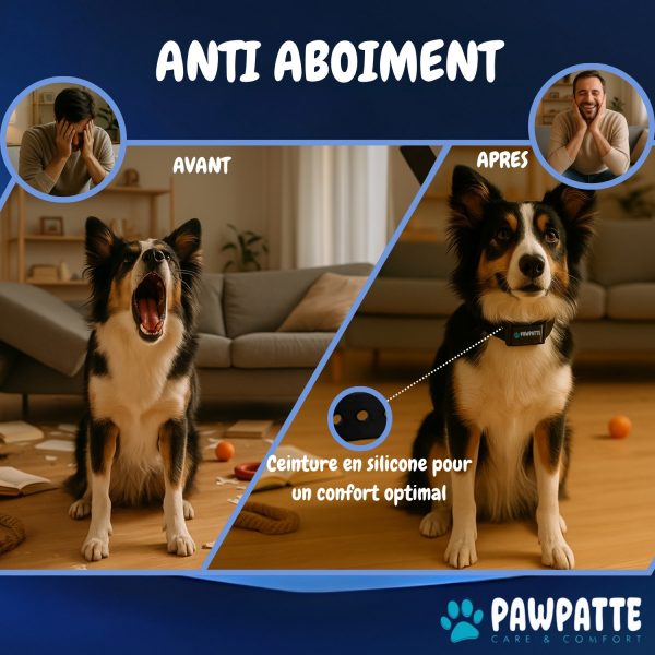 PAWPATTE Collier Anti Aboiement 2en1 Chien avec Télécommande – Dressage et Rappel Sans Choc, Son & Vibration, Détection Intelligente des Aboiements, Rechargeable, Étanche IP67, 3 Chiens, Petit à Grand
